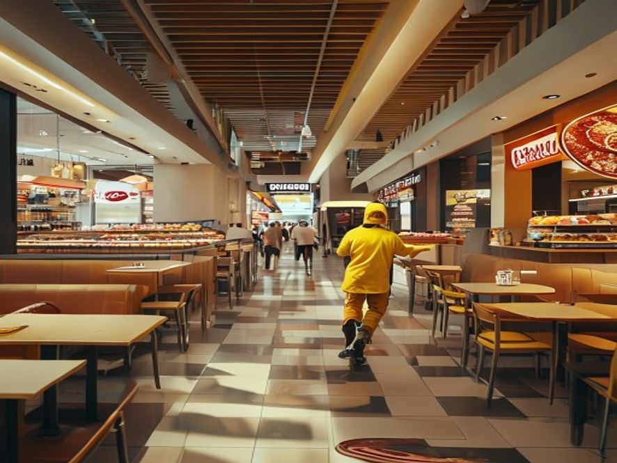 必胜客餐厅与外卖骑手竞争场景