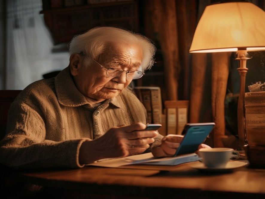 父亲用手机给儿子转账买药