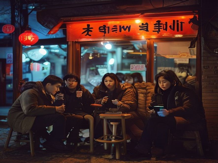 凌晨年轻人排长队等位寿喜烧店