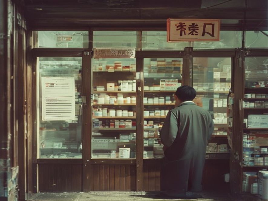 药店门口贴有行政处罚通知