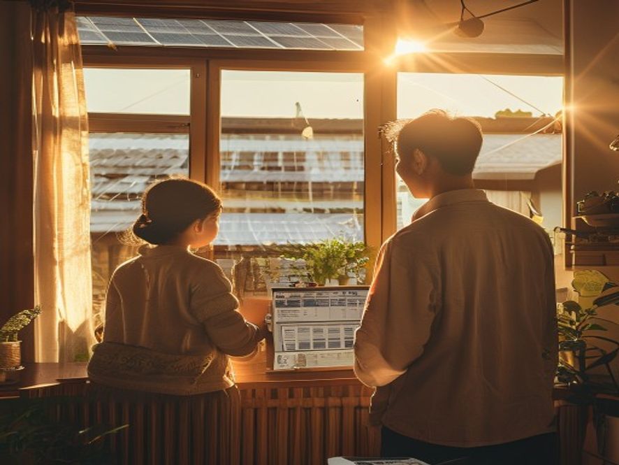普通家庭查看电费和太阳能板发电情况