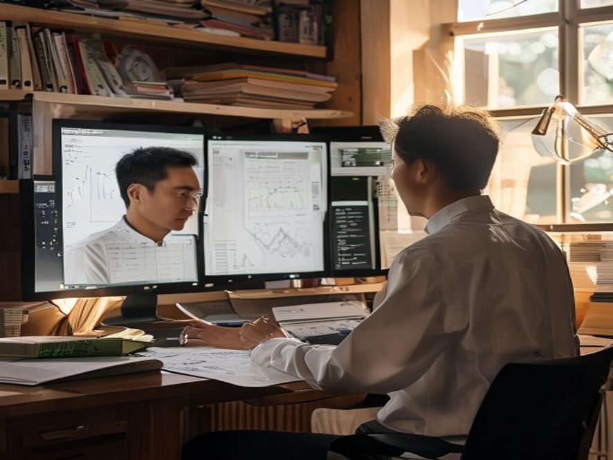 科研人员对比AI生成图与专业软件绘图