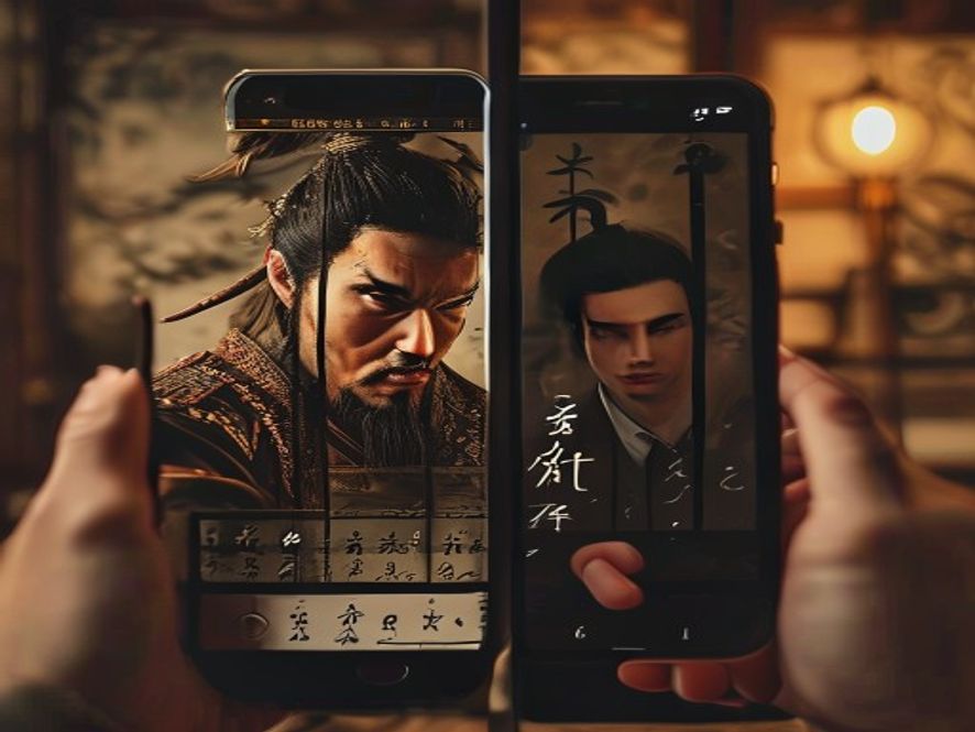 抖音博主展示张飞书法和画像的反转内容