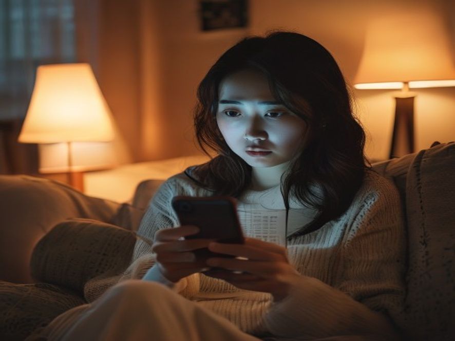 用户阅读密密麻麻的隐私政策条款