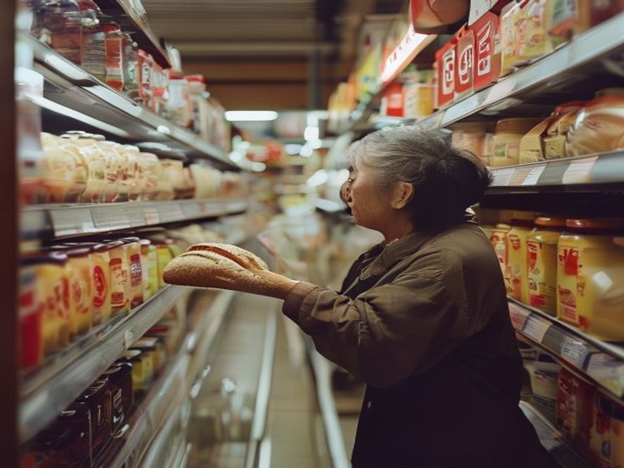 日本超市里涨价的食品标签,普通家庭主妇购物面露难色