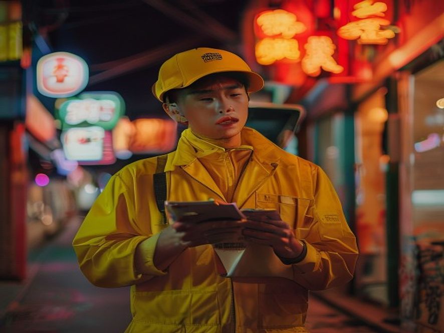 外卖员边送外卖边练习脱口秀