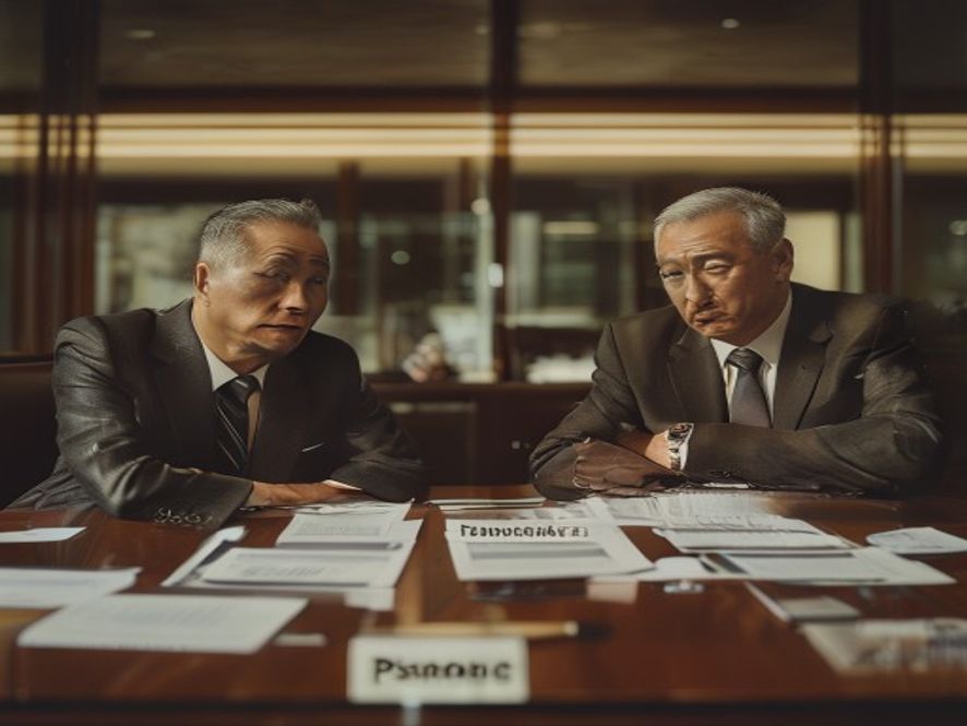 会议室中两方代表争议的形象