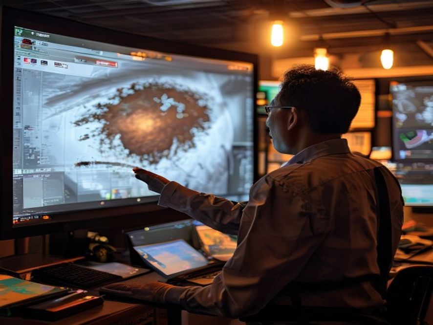 气象专家指着屏幕上的巨大台风卫星云图,覆盖大半个中国