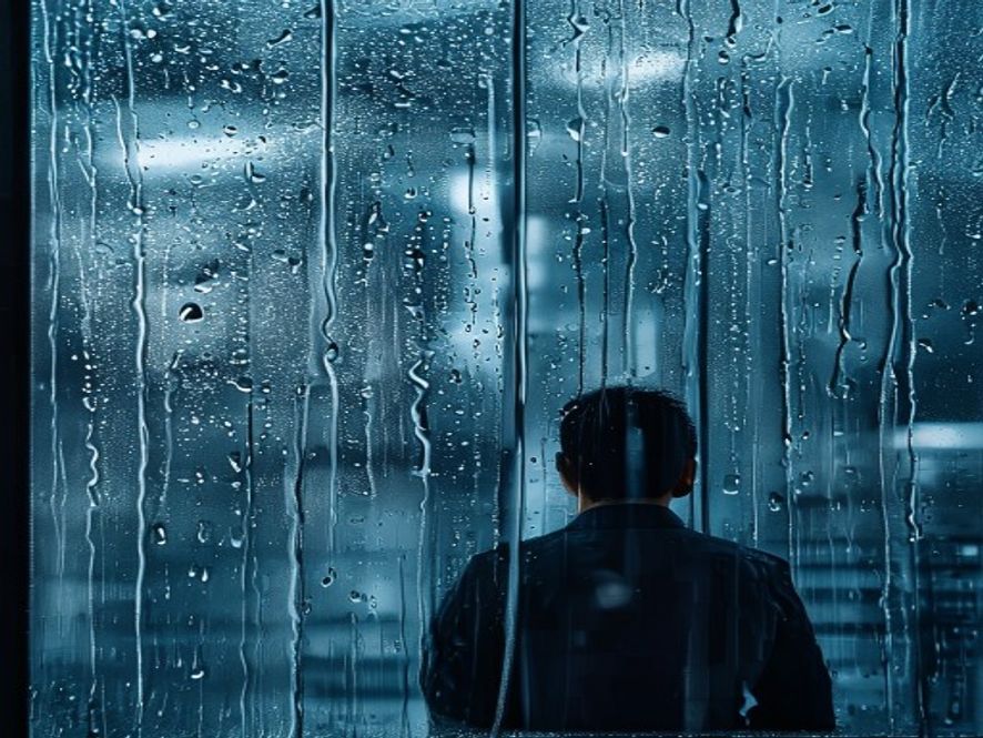 北京暴雨突然降临,玻璃窗被豆大雨水砸得模糊一片