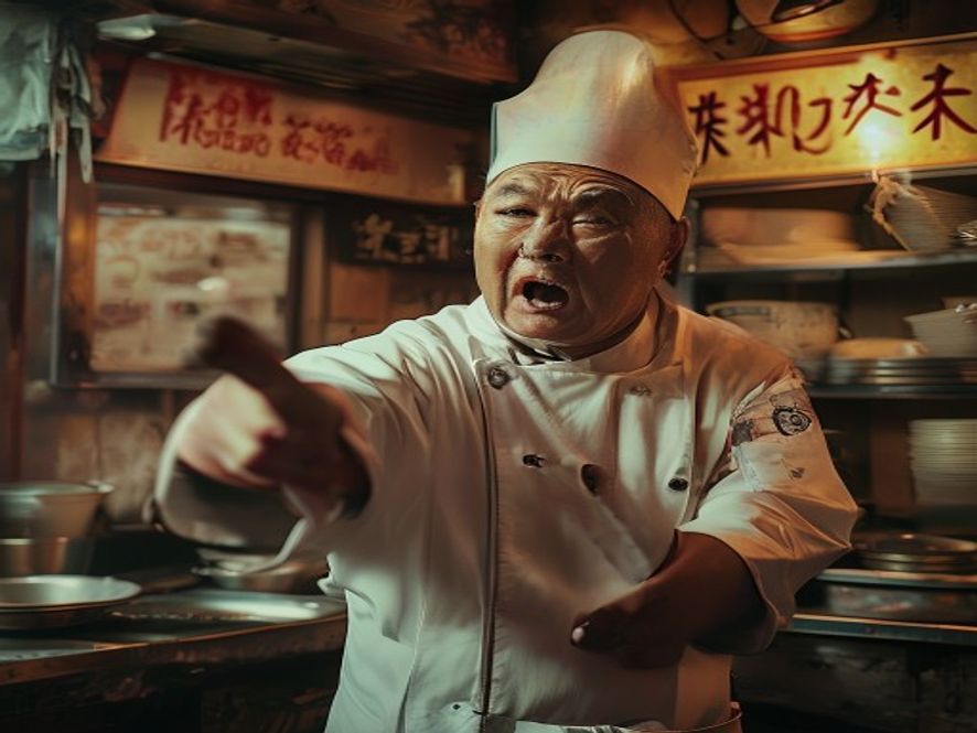 餐厅老板对着手机录制回怼视频