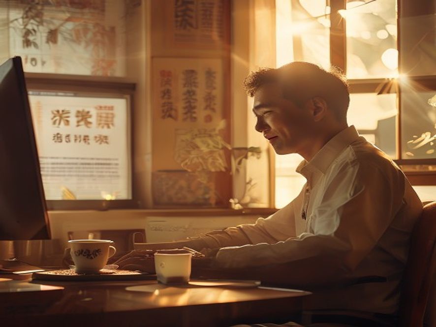 一位教师看到全国教育辟谣平台公告后露出笑容