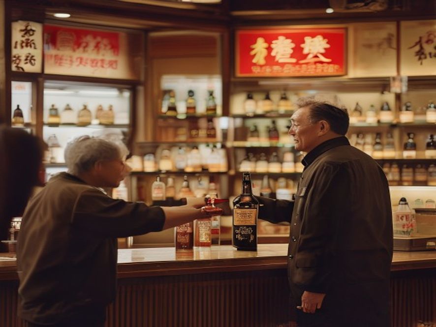 顾客在茅台专卖店询问价格,店员表示缺货