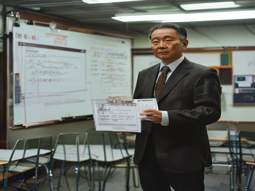 经过三天培训的高报师拿着证书,背景是简陋培训教室