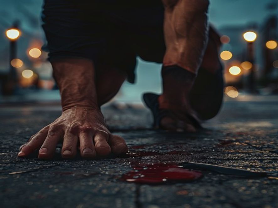 特警退役教练手臂被刀划伤,鲜血直流