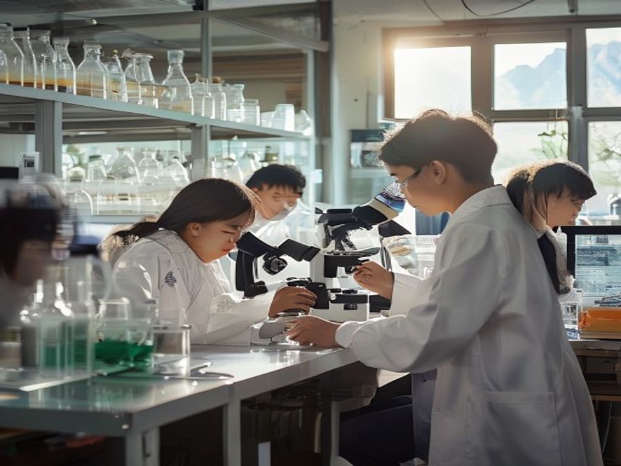 中南大学实验室里学生进行科研实验