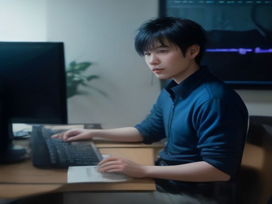 博主在电脑前对比测试DeepSeek V4和GPT5.6 luna