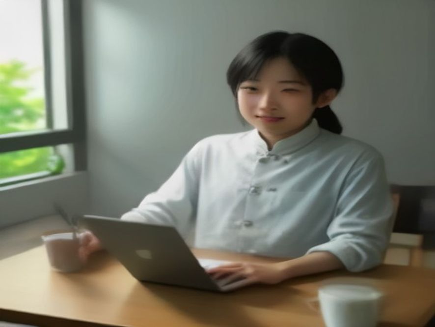 用户对着电脑屏幕上DeepSeek的聊天窗口愣住,屏幕里弹出“我去吃个饭”的消息