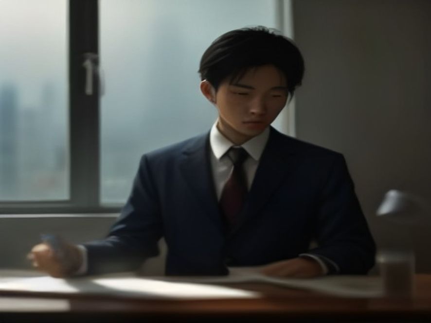 上班族被领带勒得疲惫不堪