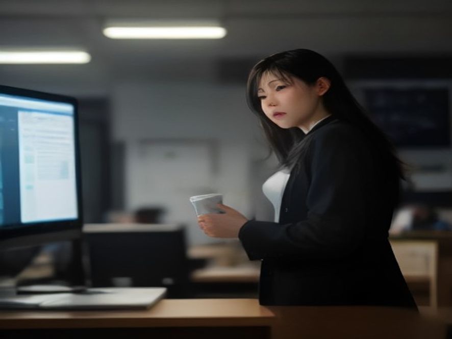数据分析师盯着显示在线人数下滑曲线的屏幕,表情凝重